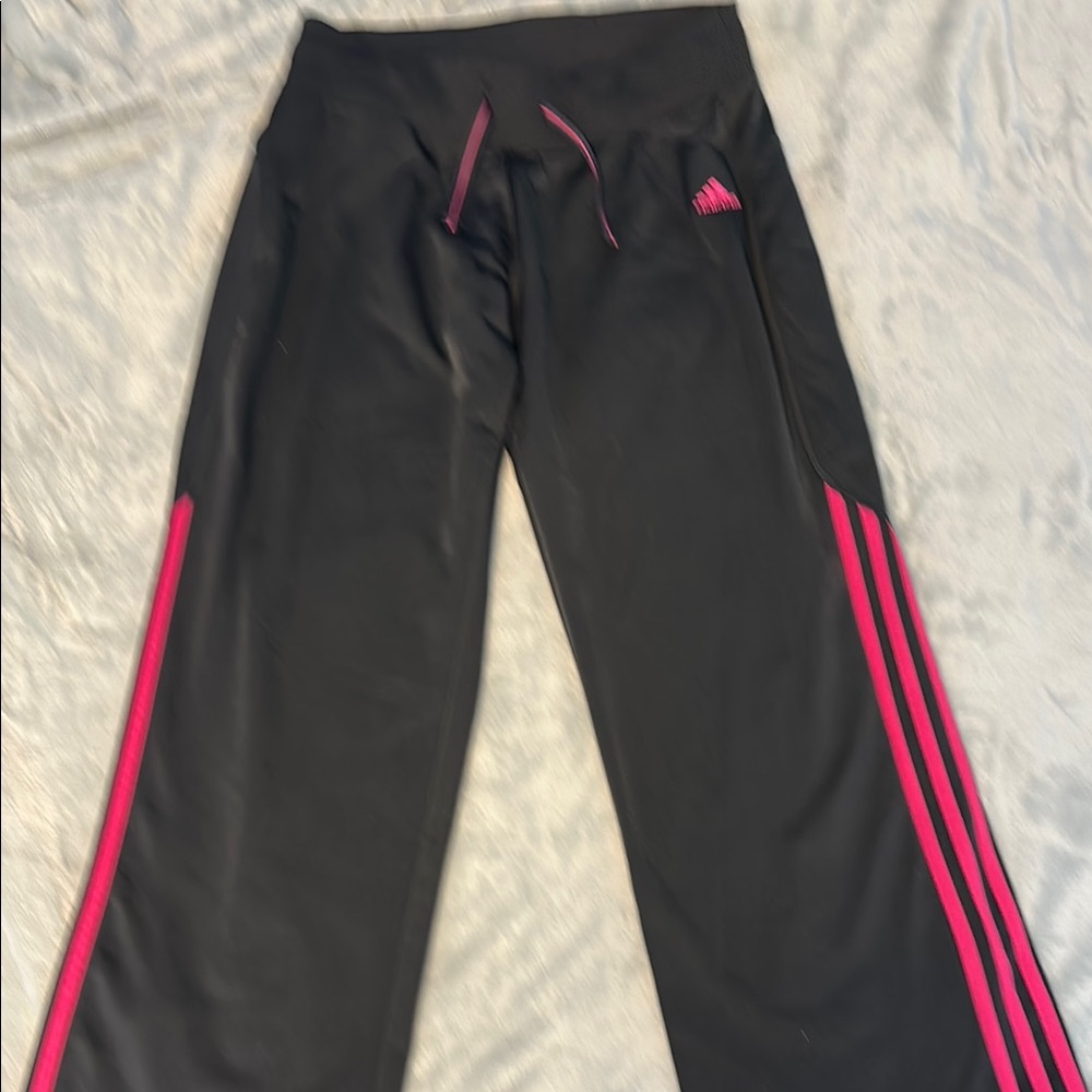 Adidas Women’s medium Black and Pink Track Pants